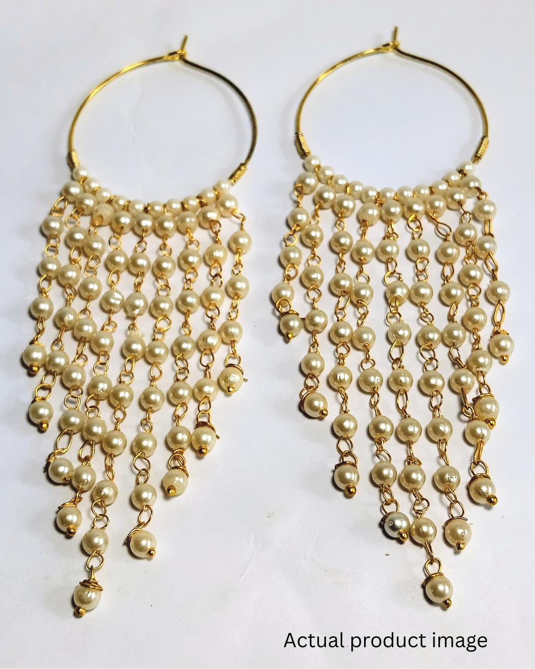 Pearl Cascade Hoop Earrings