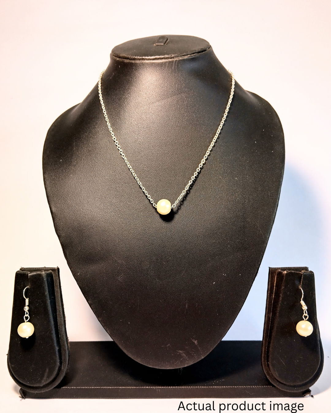 Minimal Pearl Pendant Necklace Set