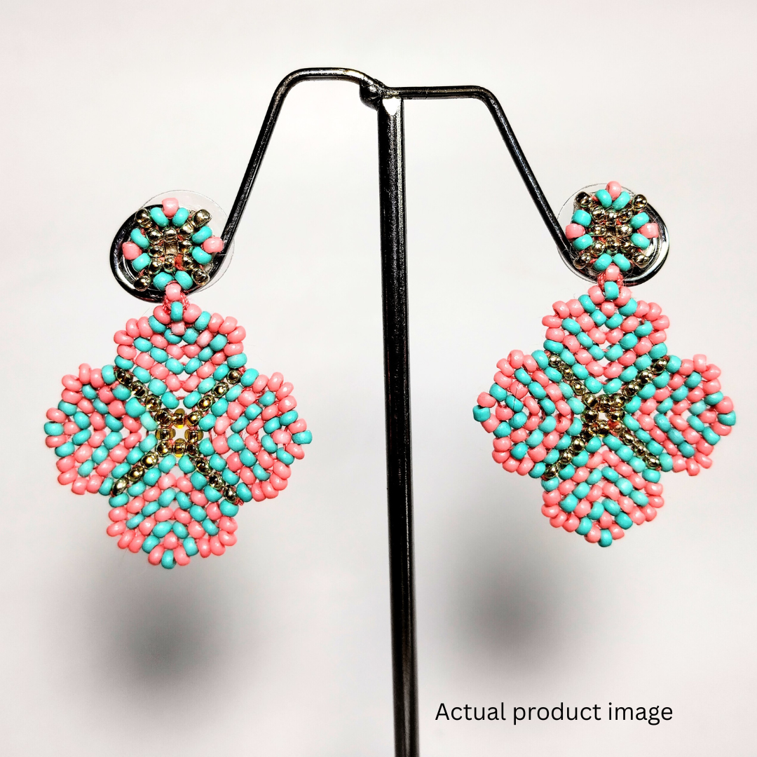 Handcrafted Beaded Floral Earrings