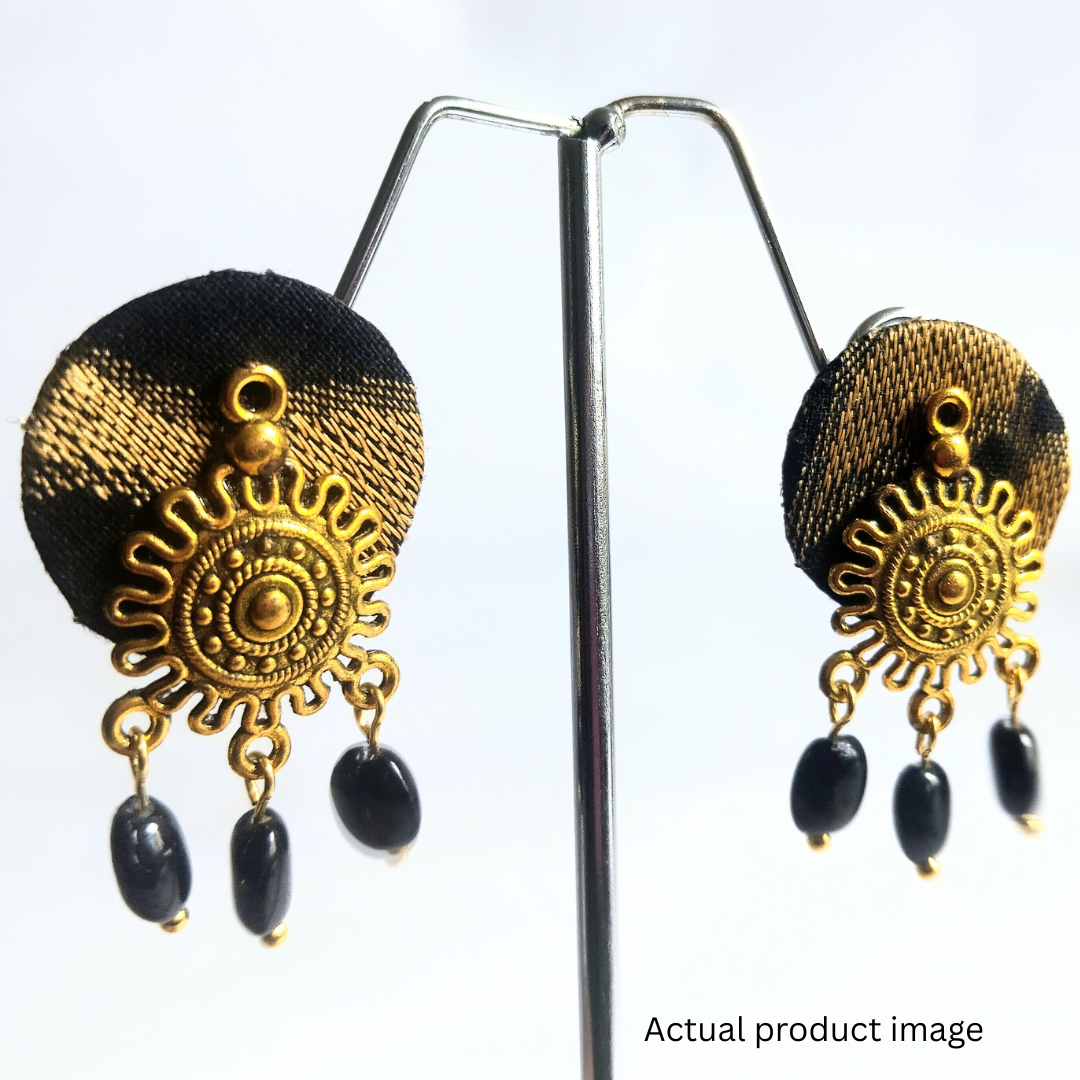 Noir Sun Fabric Drop Earrings