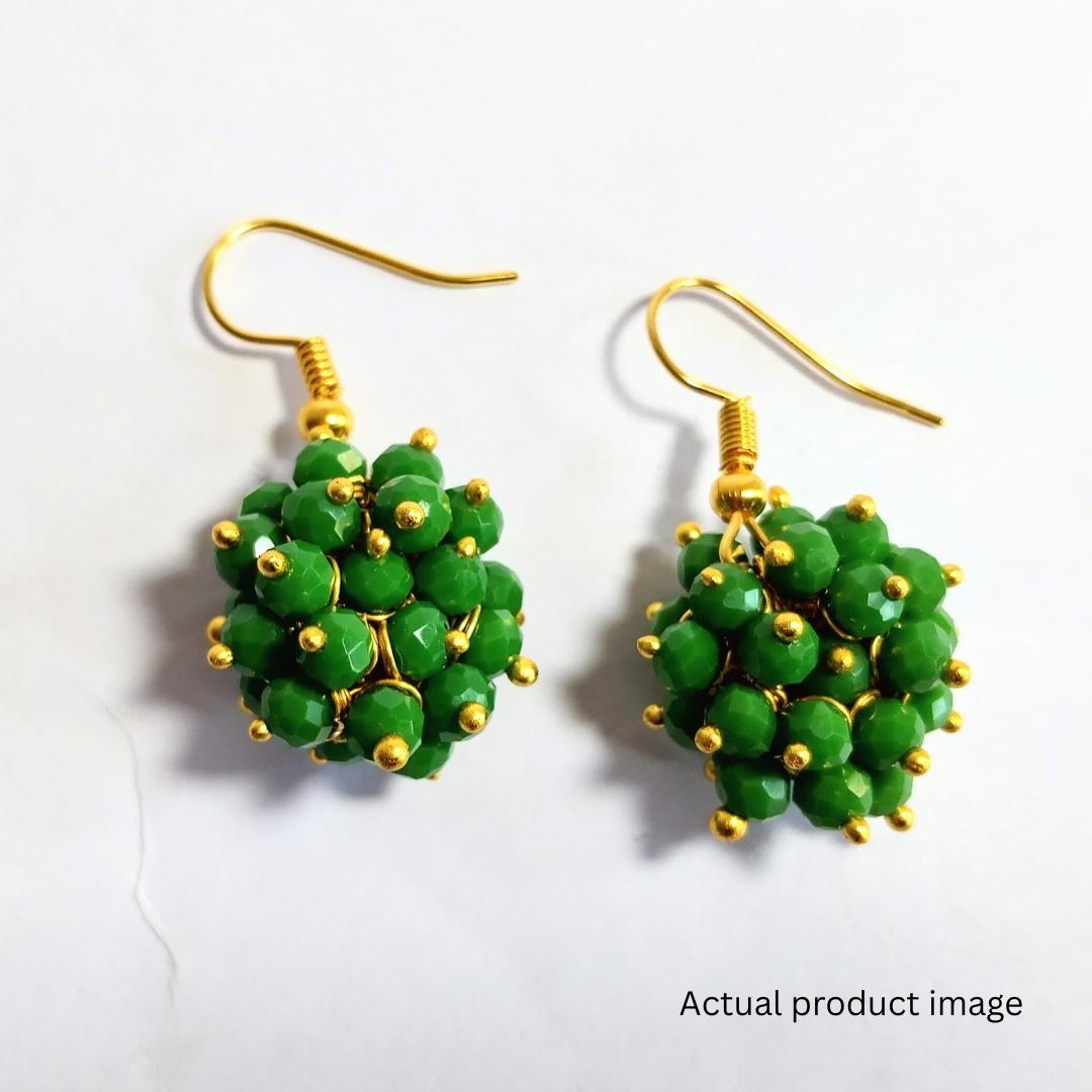 Emerald Bloom Cluster Earrings 