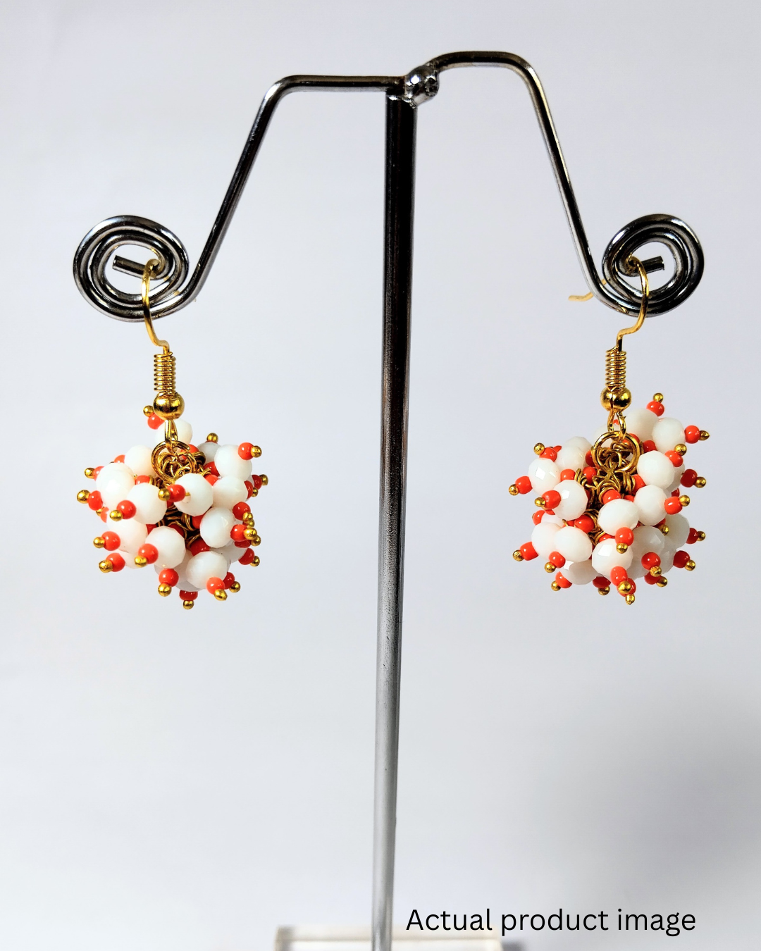 Ruby Snow Bloom Cluster Earrings