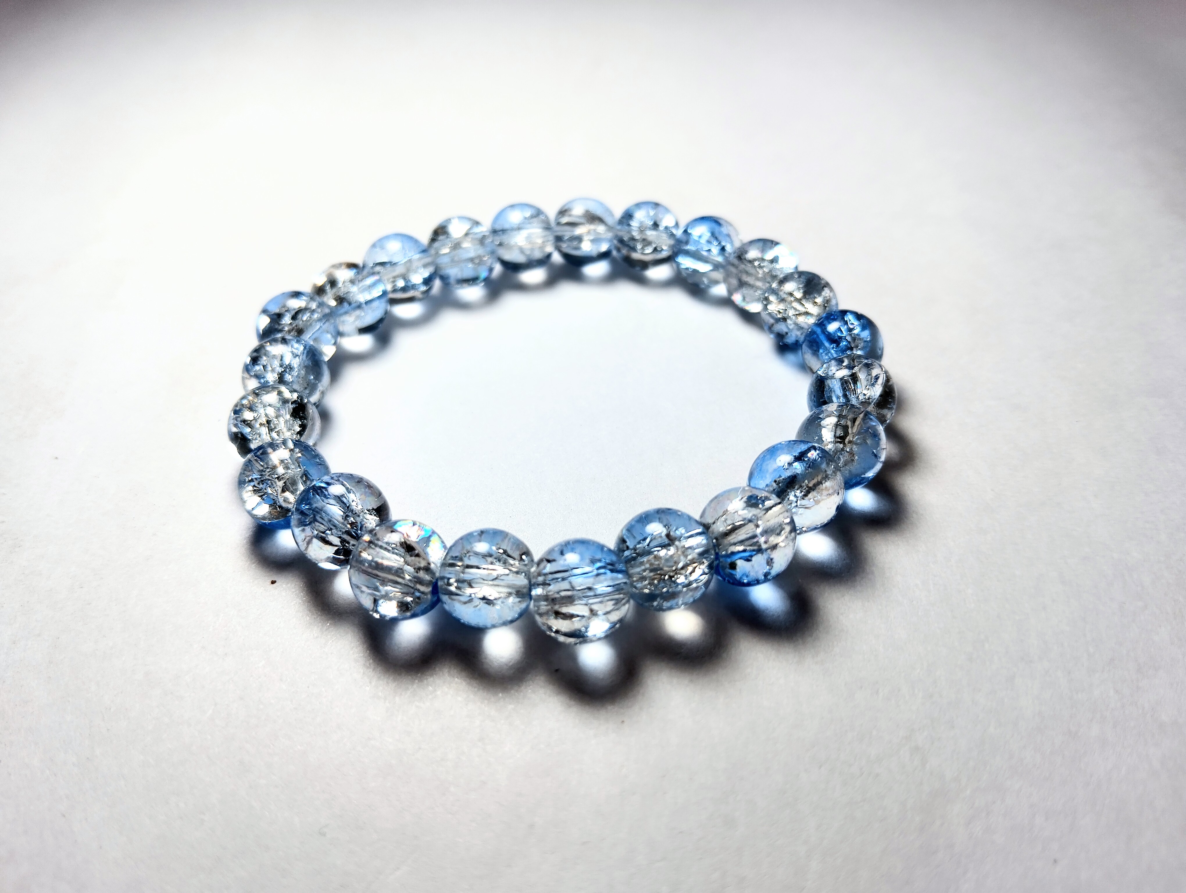 Glass Bead Bracelet Crystal blue