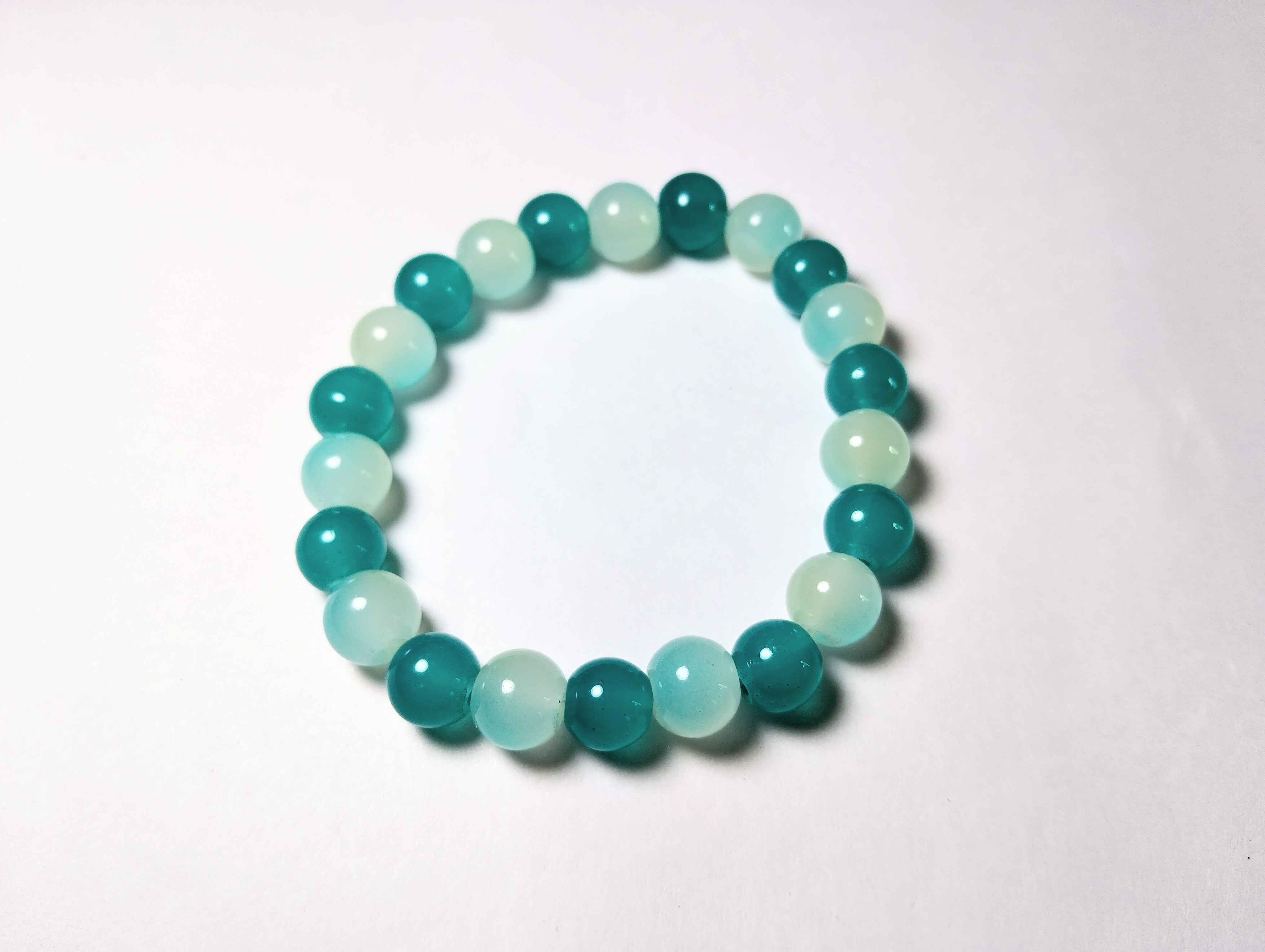 Glass Bead Bracelet - Aqua green