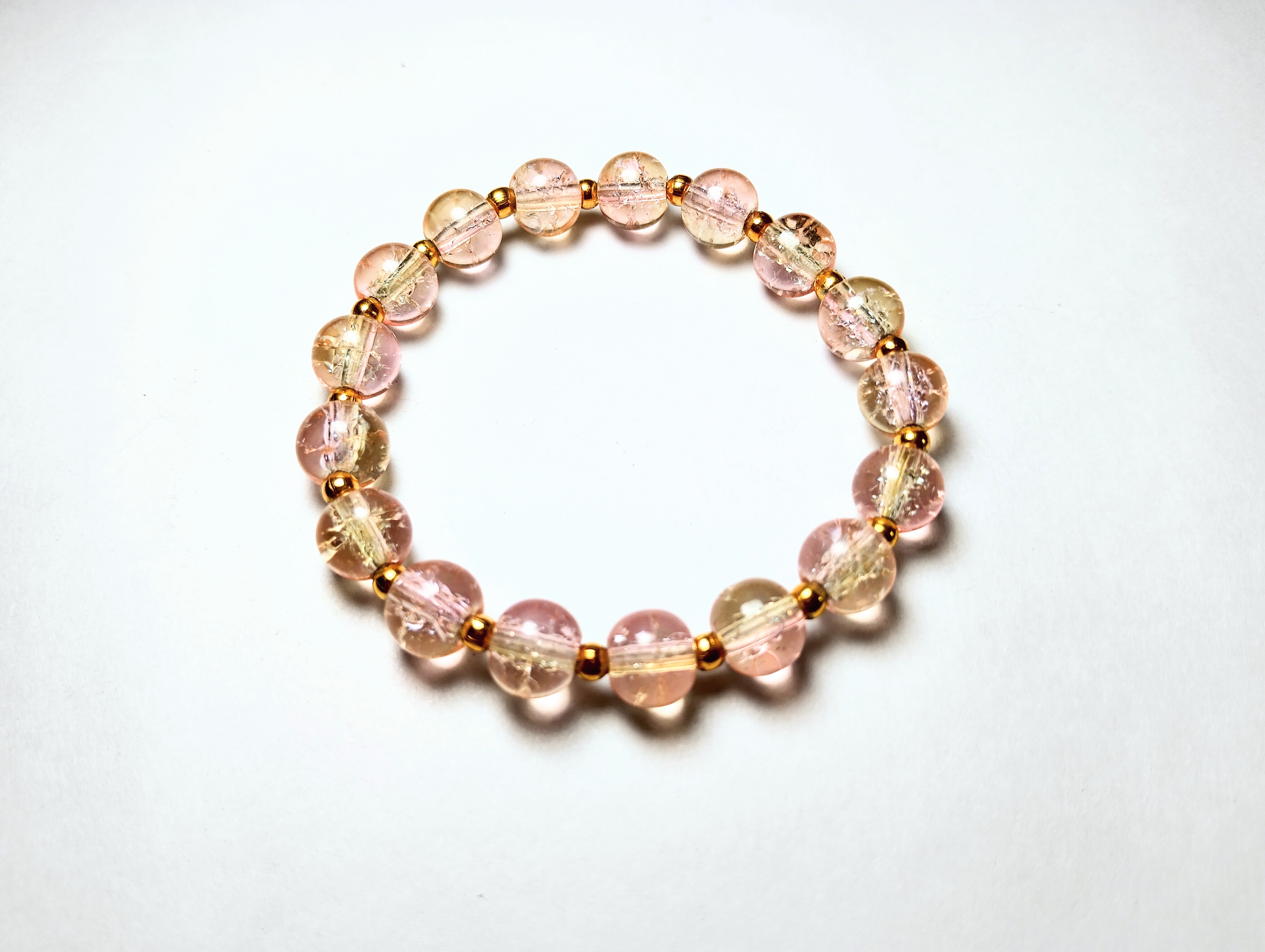 Glass Bead Bracelet - Creamy peach