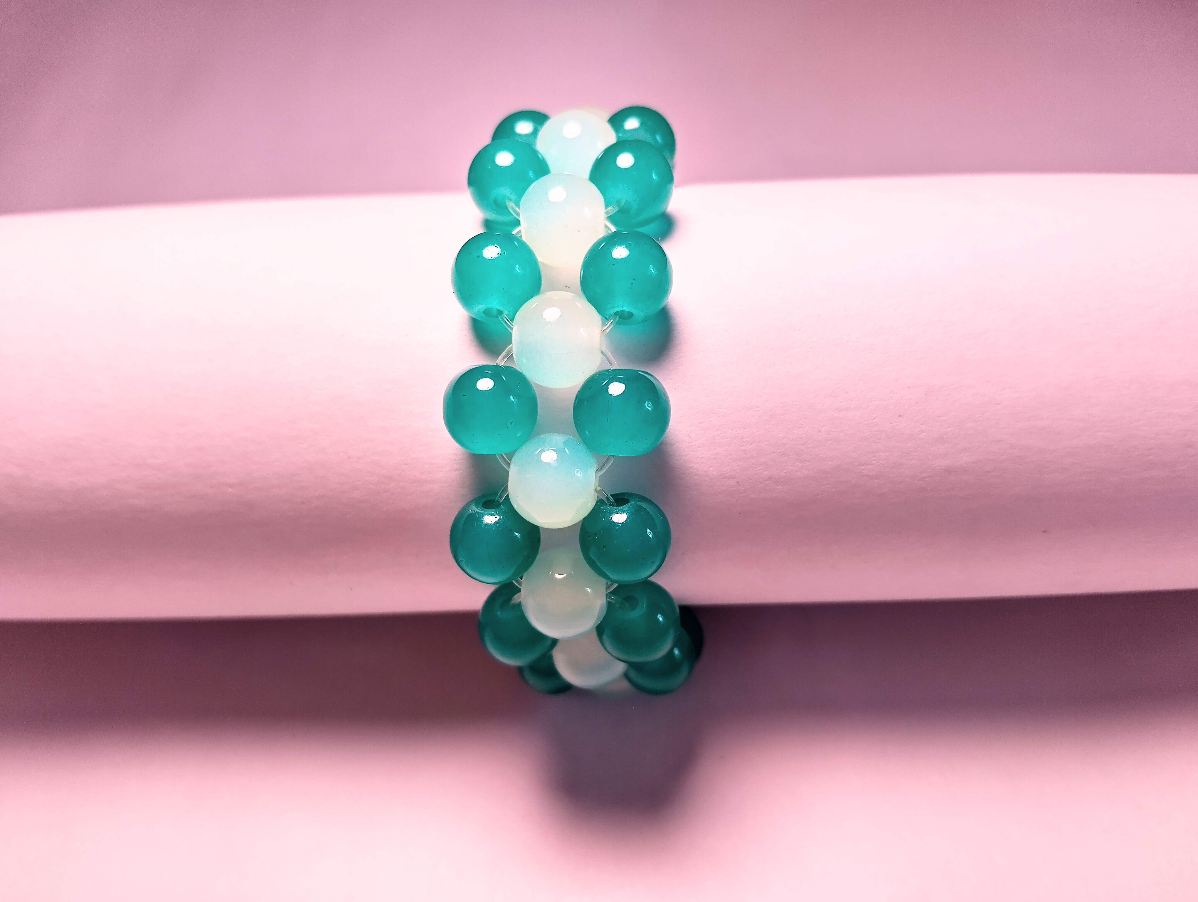 3 layered Glass Bead Bracelet