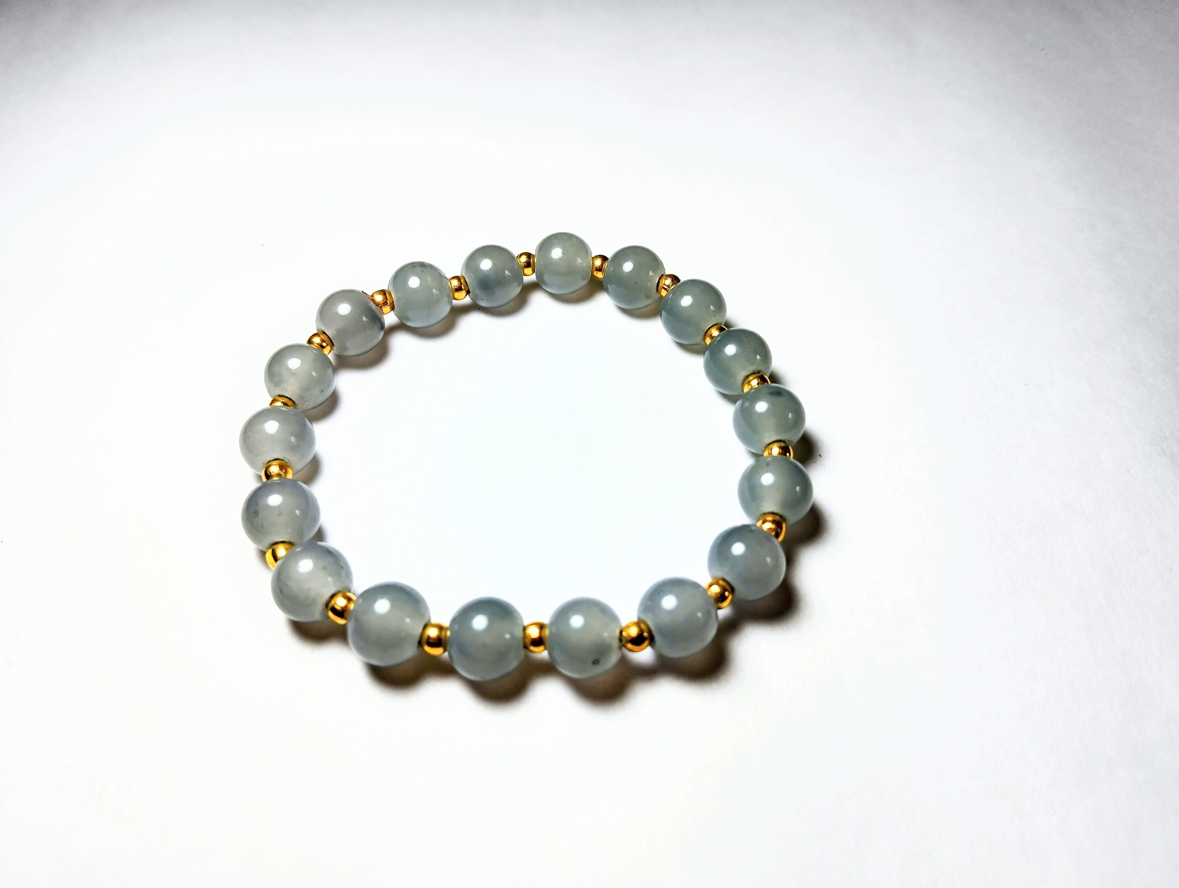 Glass Bead Bracelet Gray