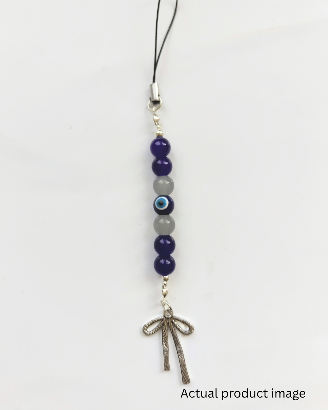 Blue Evil Eye Beaded Phone Charm
