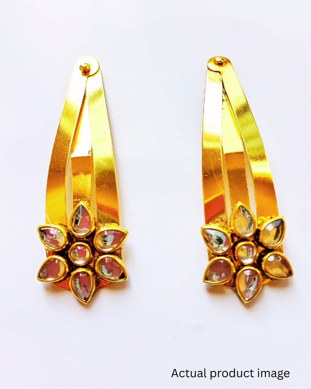 Floral Crystal Gold Hair Clip
