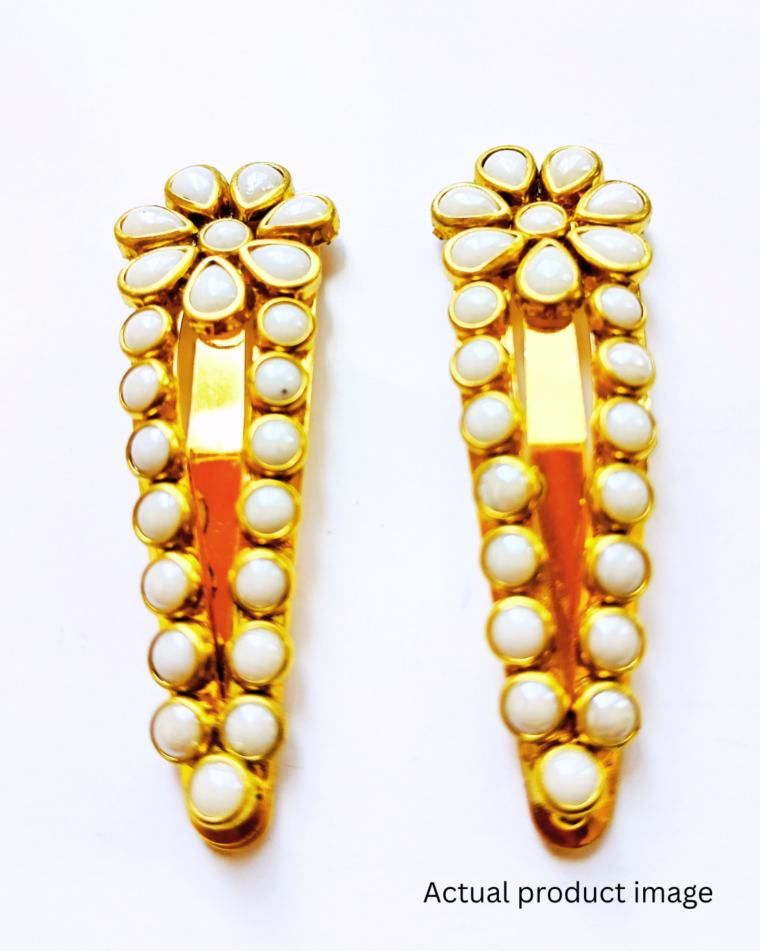 Pearl White Floral Hair Clip Set