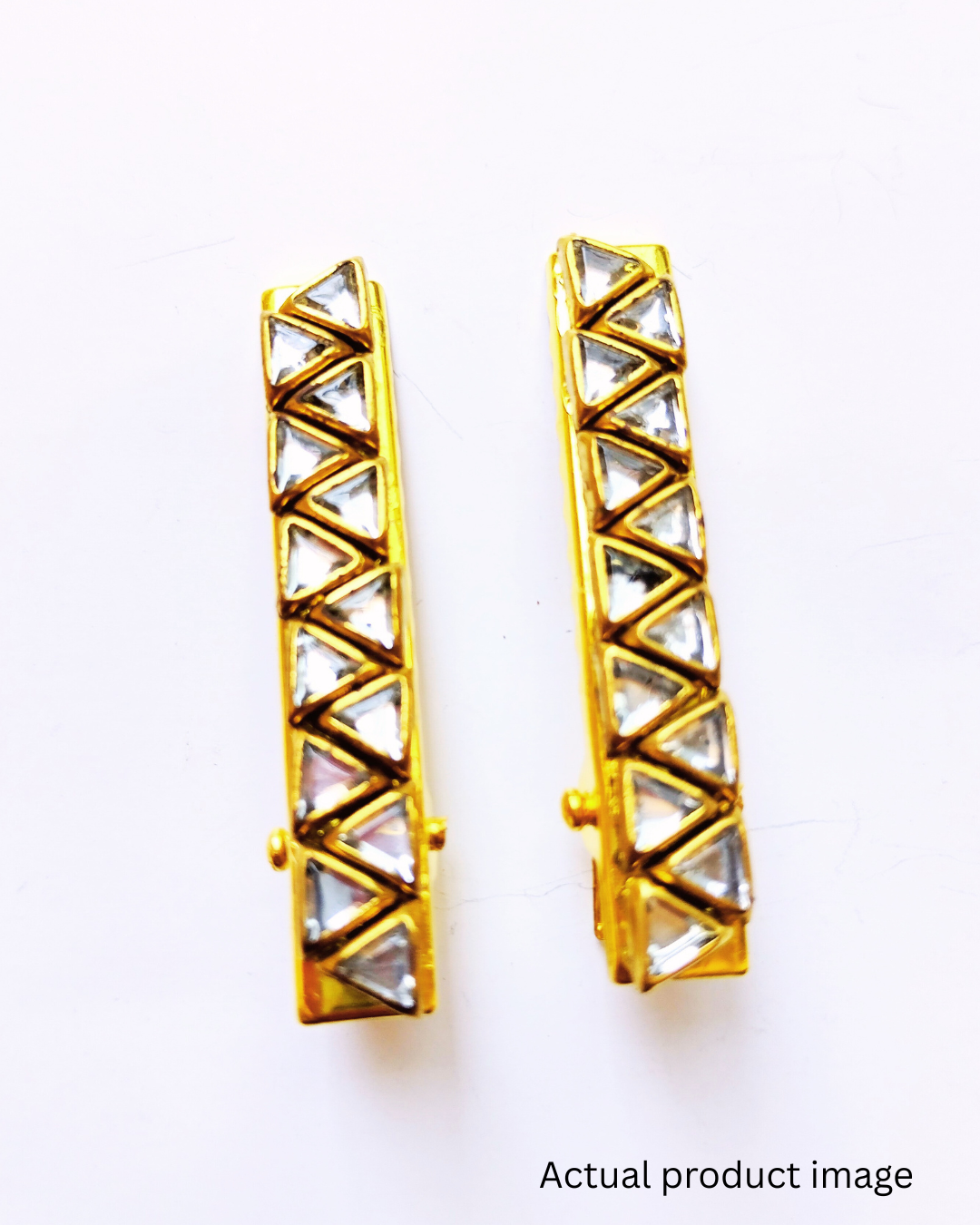 Geometric Kundan Hair Clip Set 