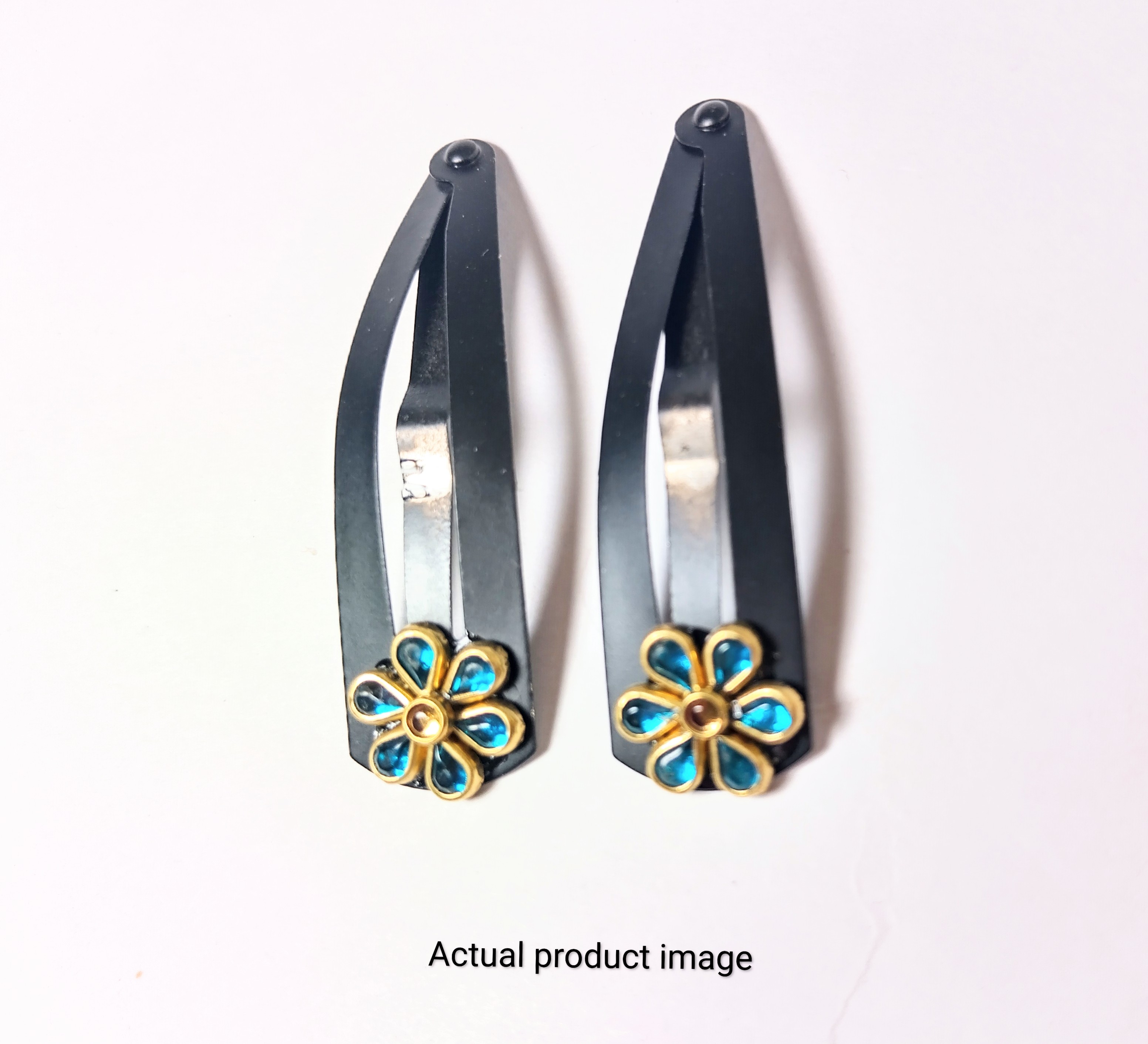 Elegant Blue Floral Hair Clip