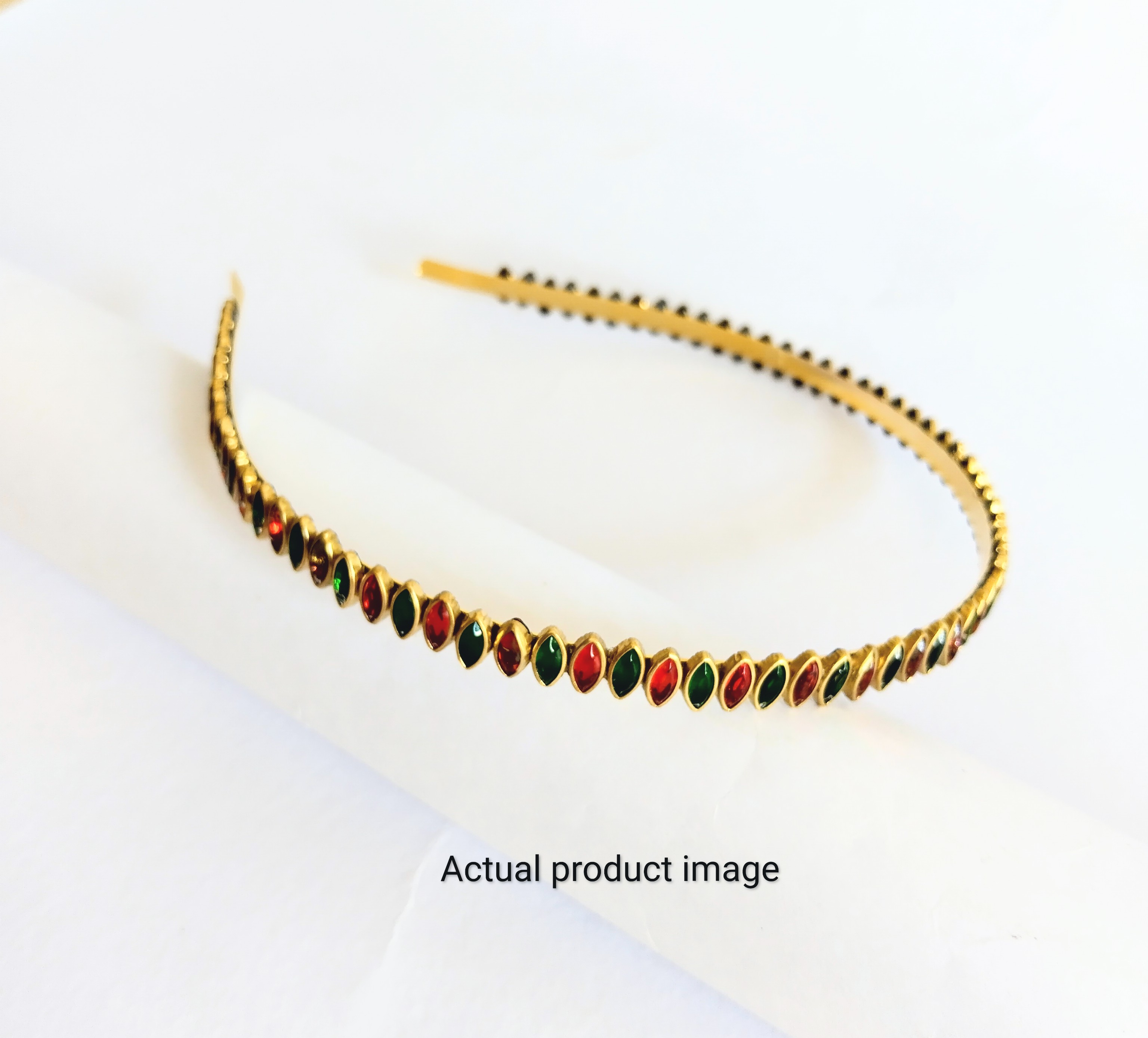 Classic Ruby & Emerald Teardrop Hair Band