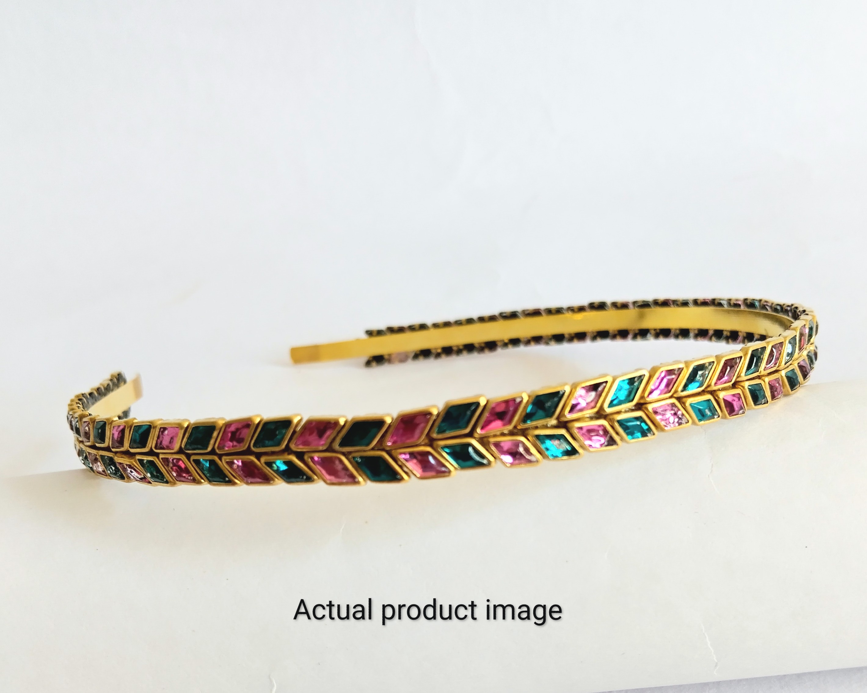 Dual-Tone Crystal Leaf Hair Band