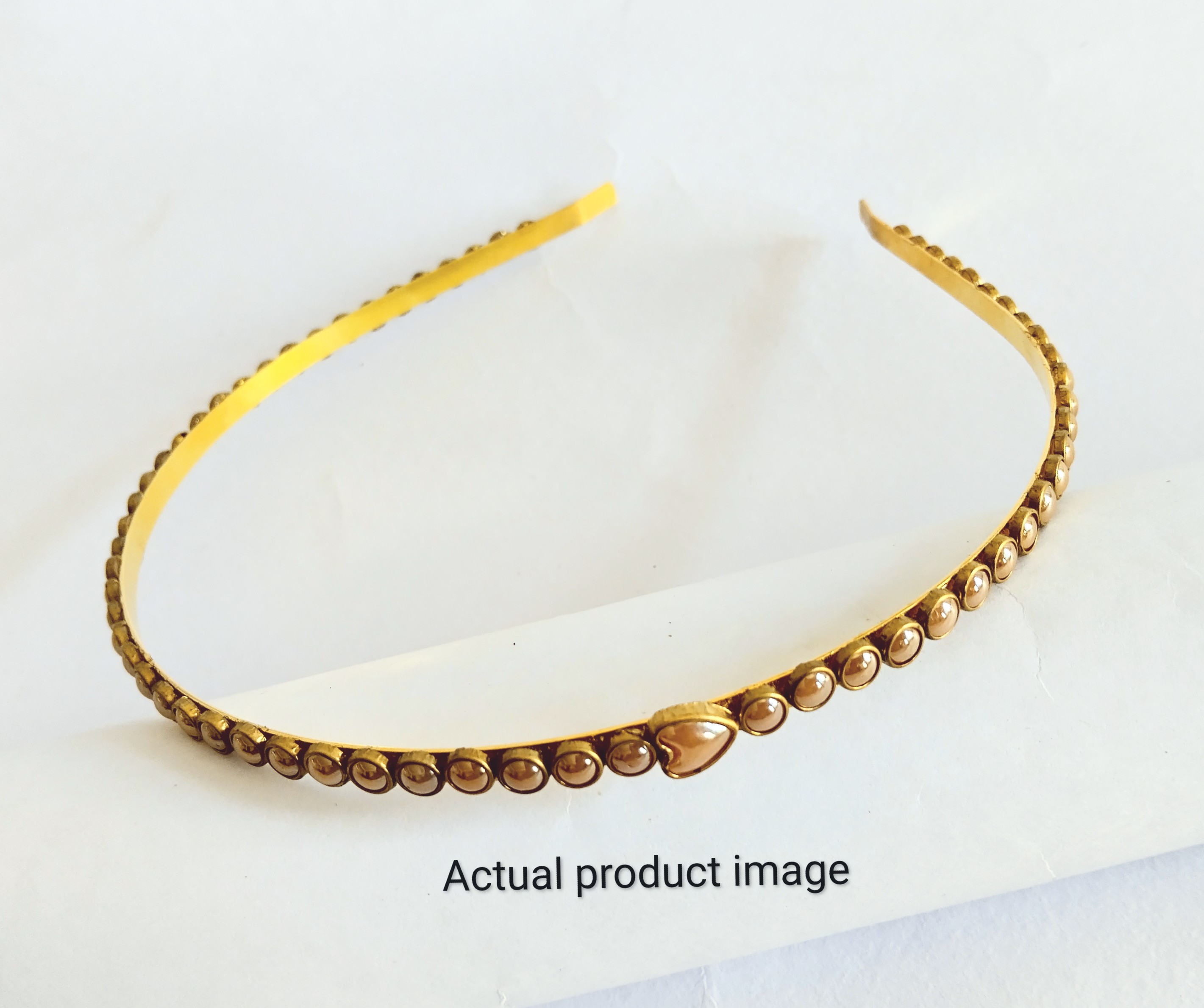 Elegant Pearl Heart Hair Band