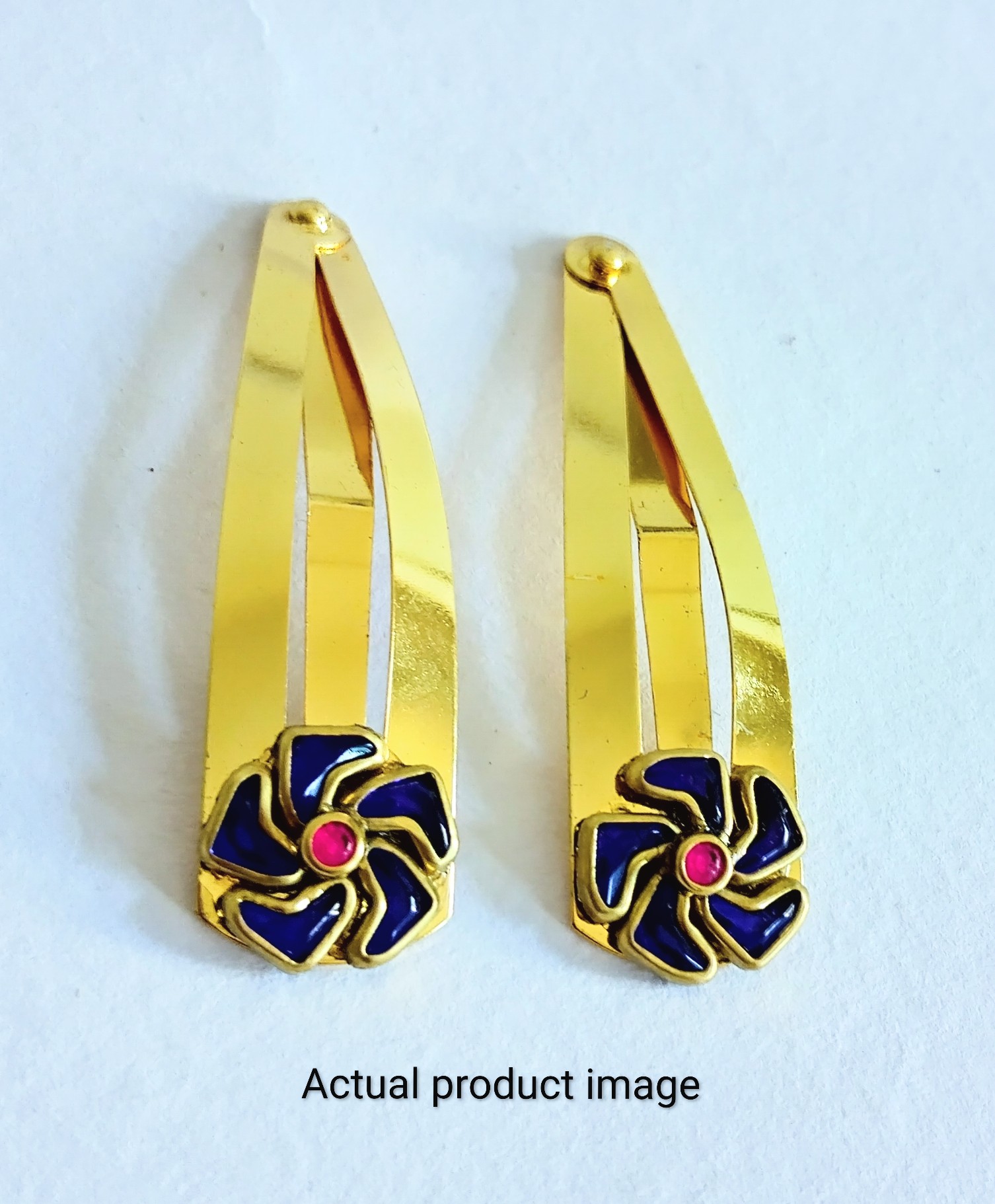 Twilight Bloom Hair Clip Set – Purple & Gold Finish