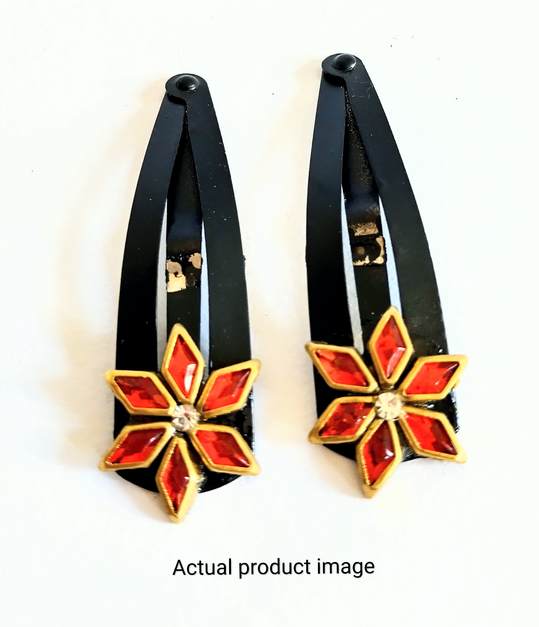 Ruby Floral Snap Hair Clip Set – Pair of 2