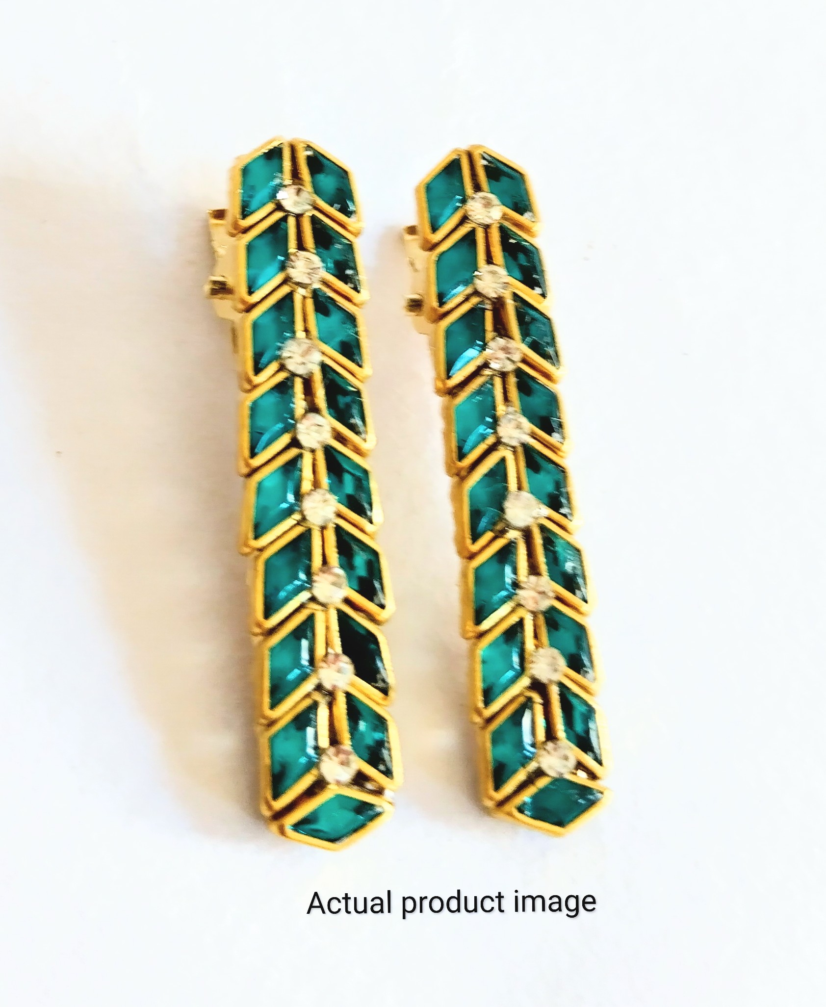 Emerald Chevron Hair Clip Set – Pair of 2
