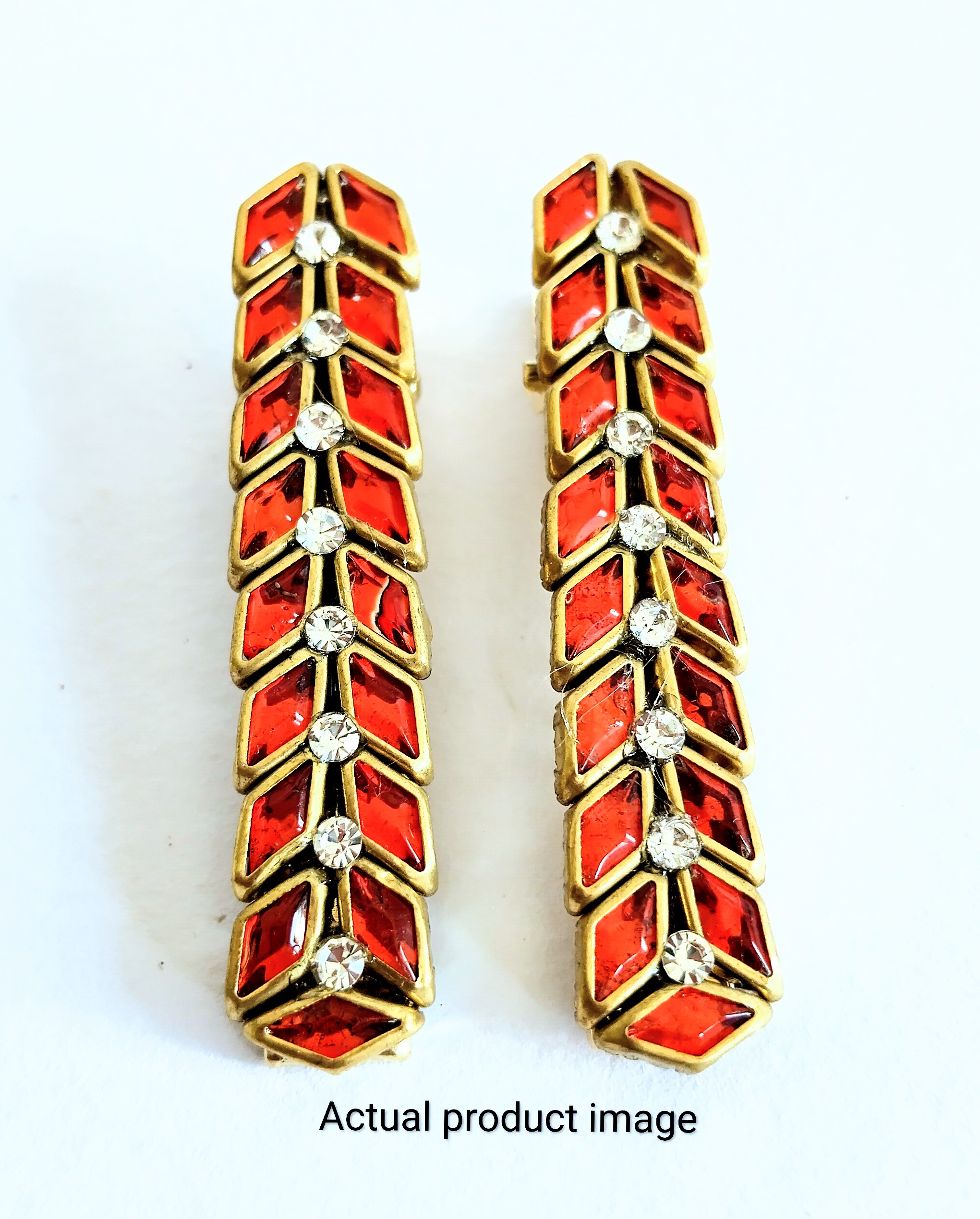 Ruby Chevron Hair Clip Set – Pair of 2