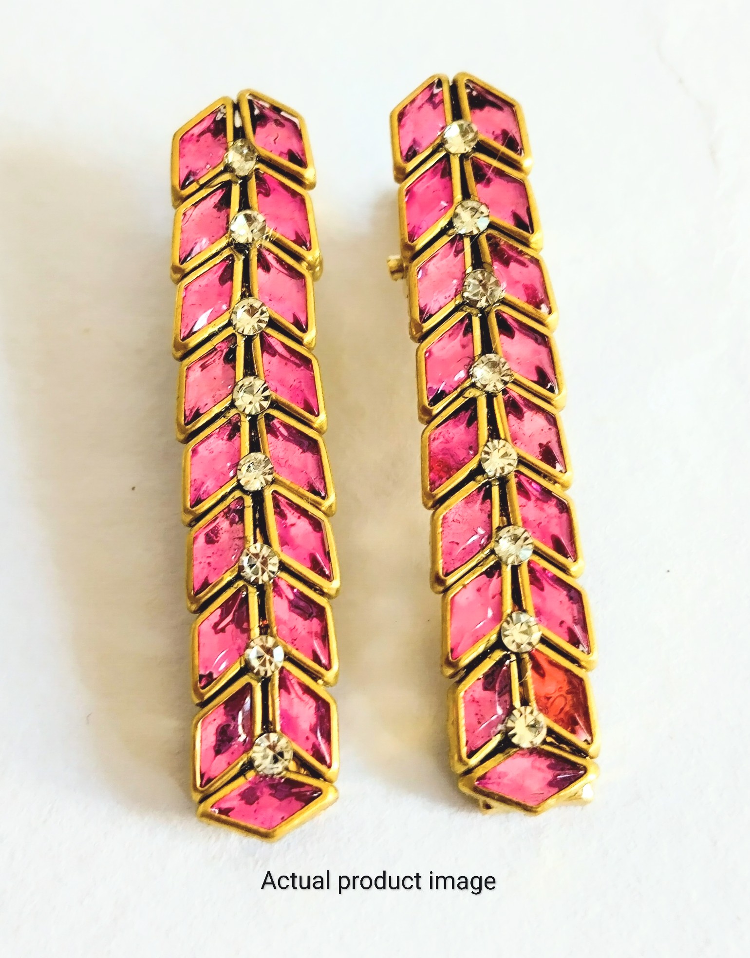 Blush Pink Chevron Hair Clip Set – Pair of 2
