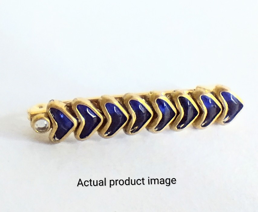 Elegant Kundan Saree Pin - Blue