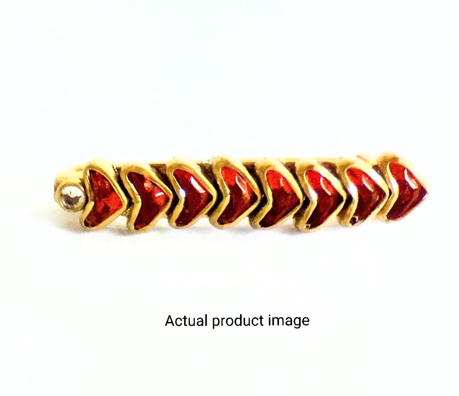 Elegant Kundan Saree Pin - Red