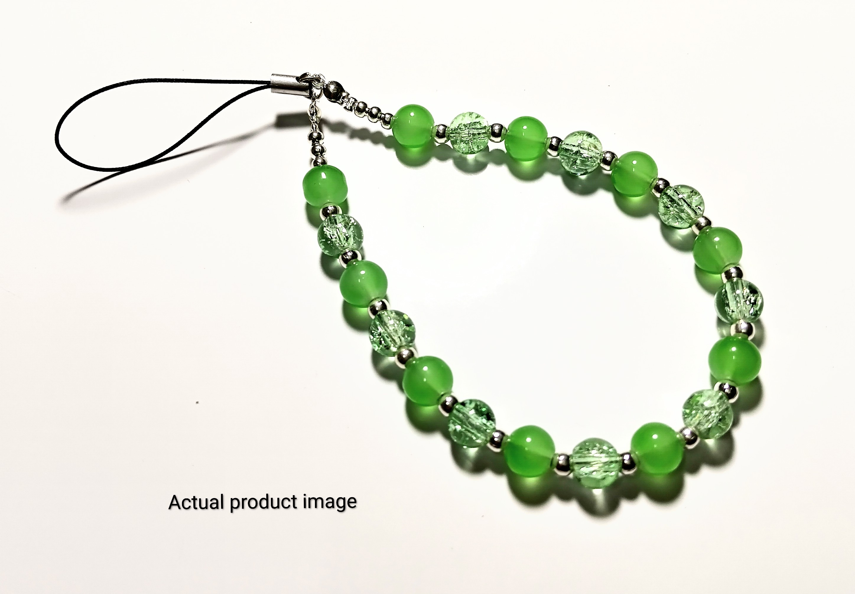 Green Beaded Bag & Key Charm 
